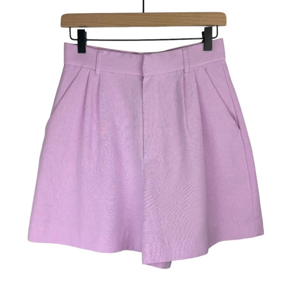 Zara Lilac High-Waist Tailored Bermudas